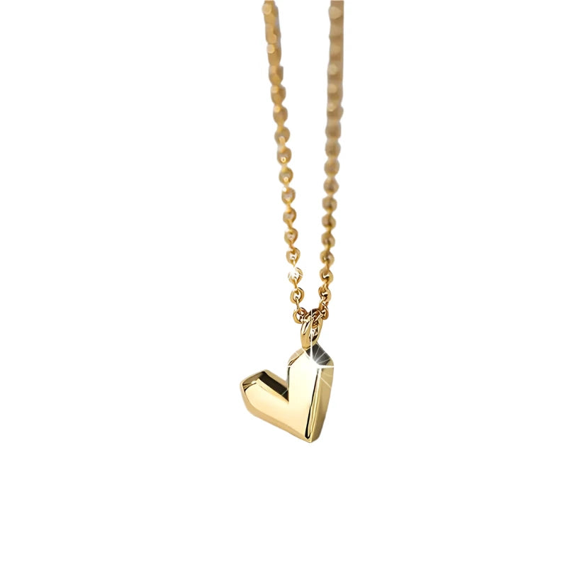 Sterling Silver 925 Minimalist Heart Pendant Necklace