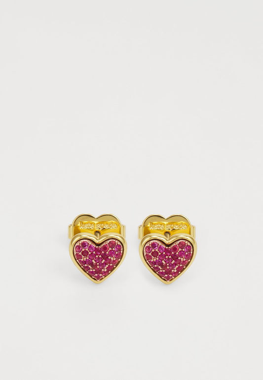 Kate Spade New York WITH ALL MY HEART PAVE STUDS Earrings. Red
