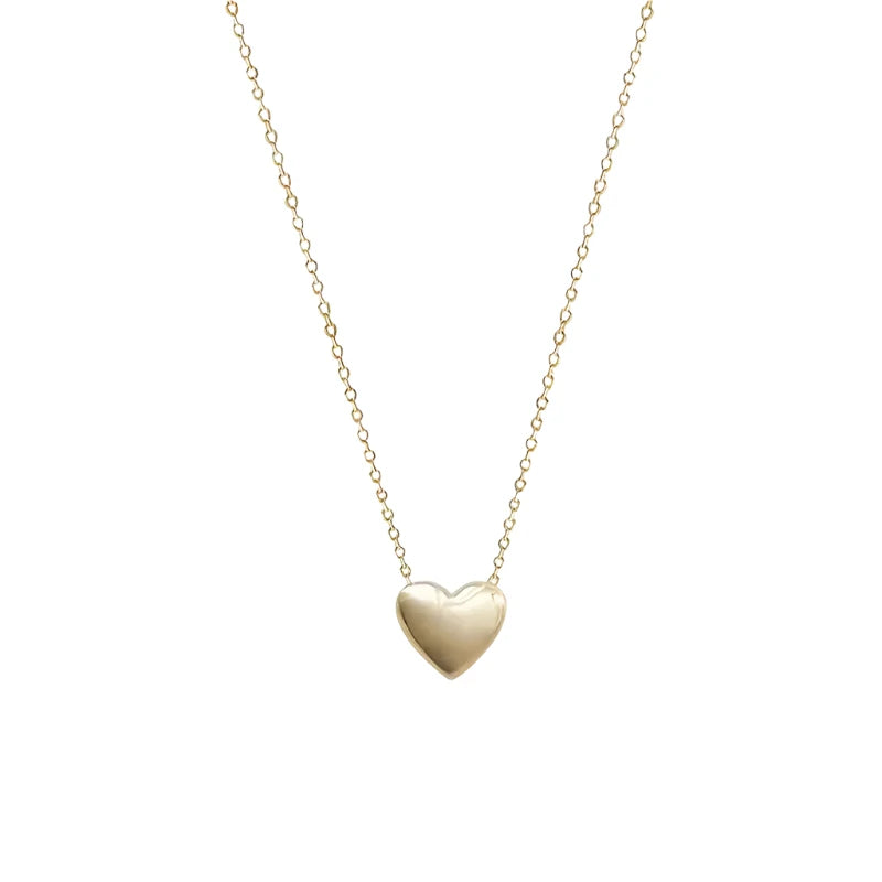 Elegant 925 Sterling Silvery Heart Pendant Necklace