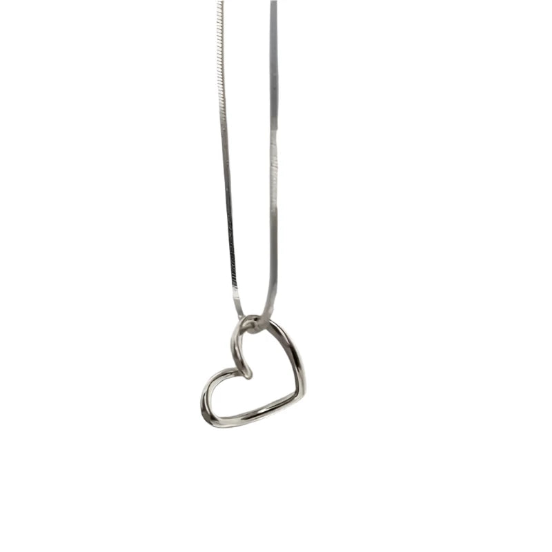 925 Heart Pendant Necklace with Snake Chain