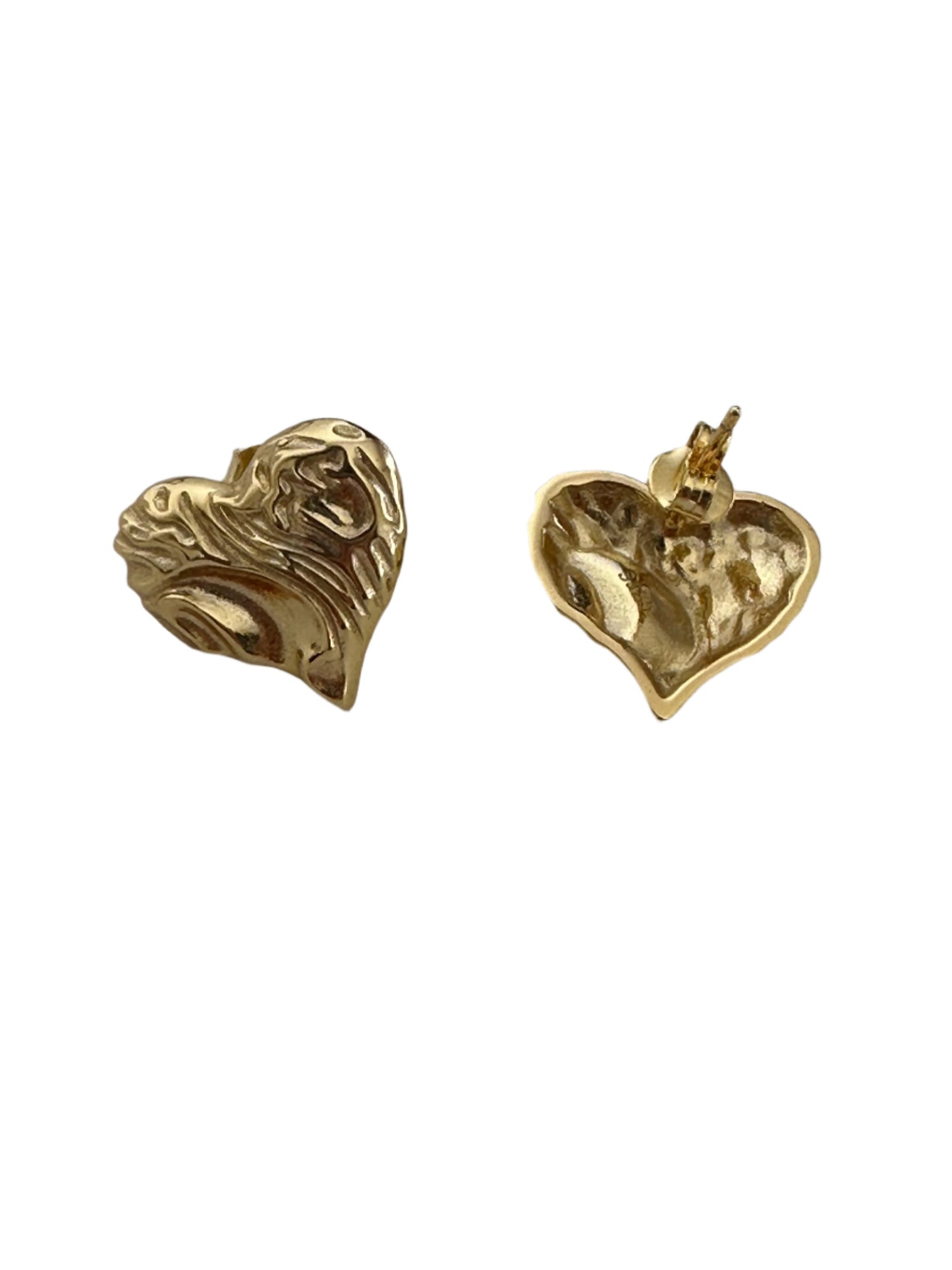 Sterling Silvery Heart-Shaped Dangle Earrings 18k Goldplated