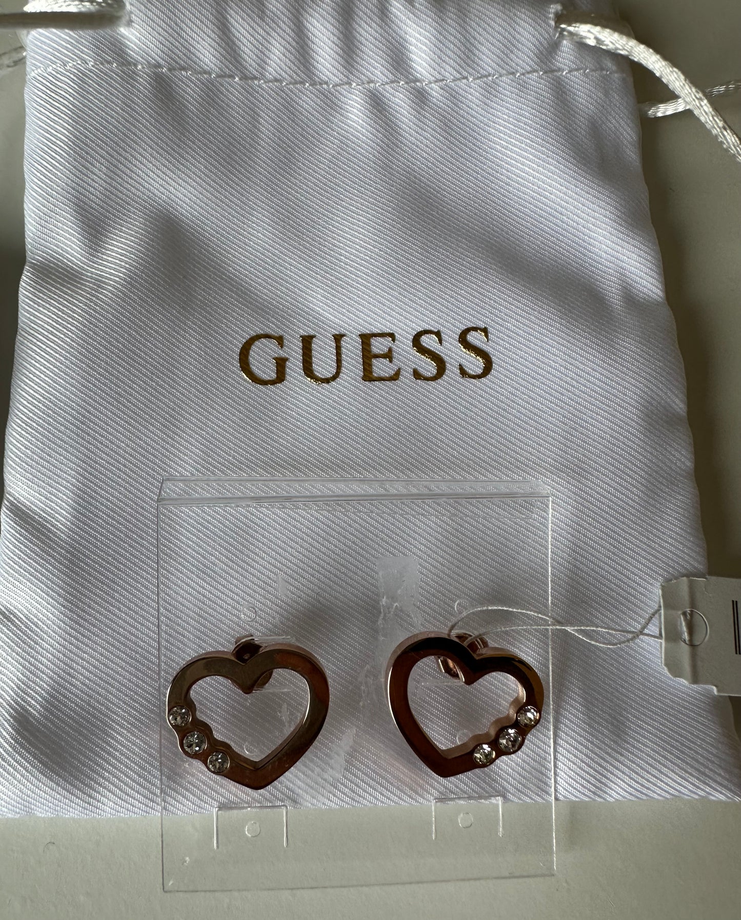 Guess Heart Earrings rosé gold