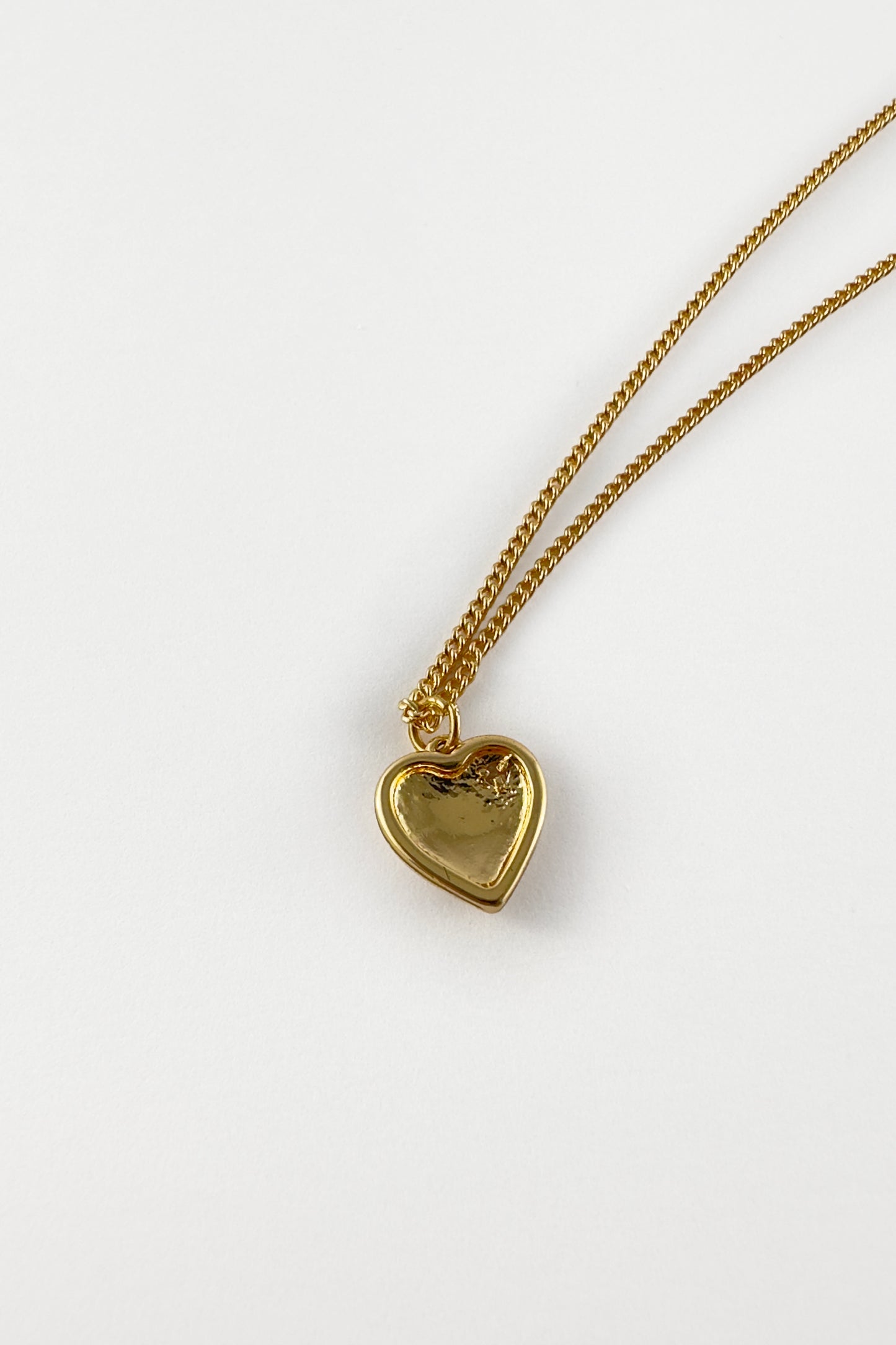 Sterlin silver gold plated heart Necklace with tiny lab diamond