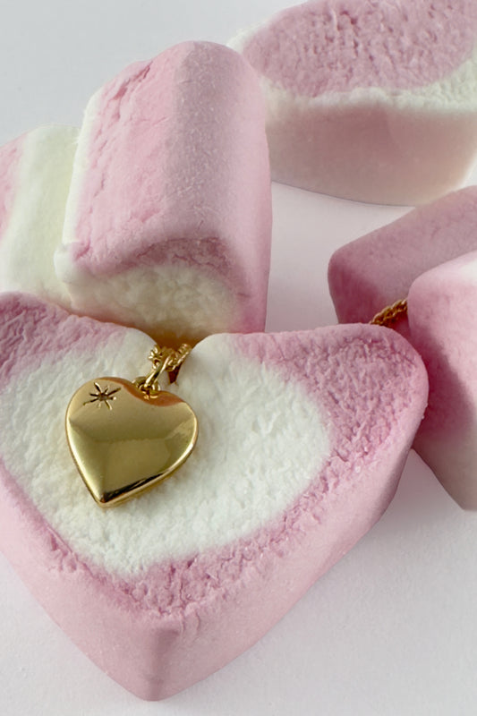 Sterlin silver gold plated heart Necklace with tiny lab diamond