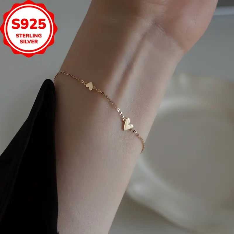 Three Small Love Heart Bracelet