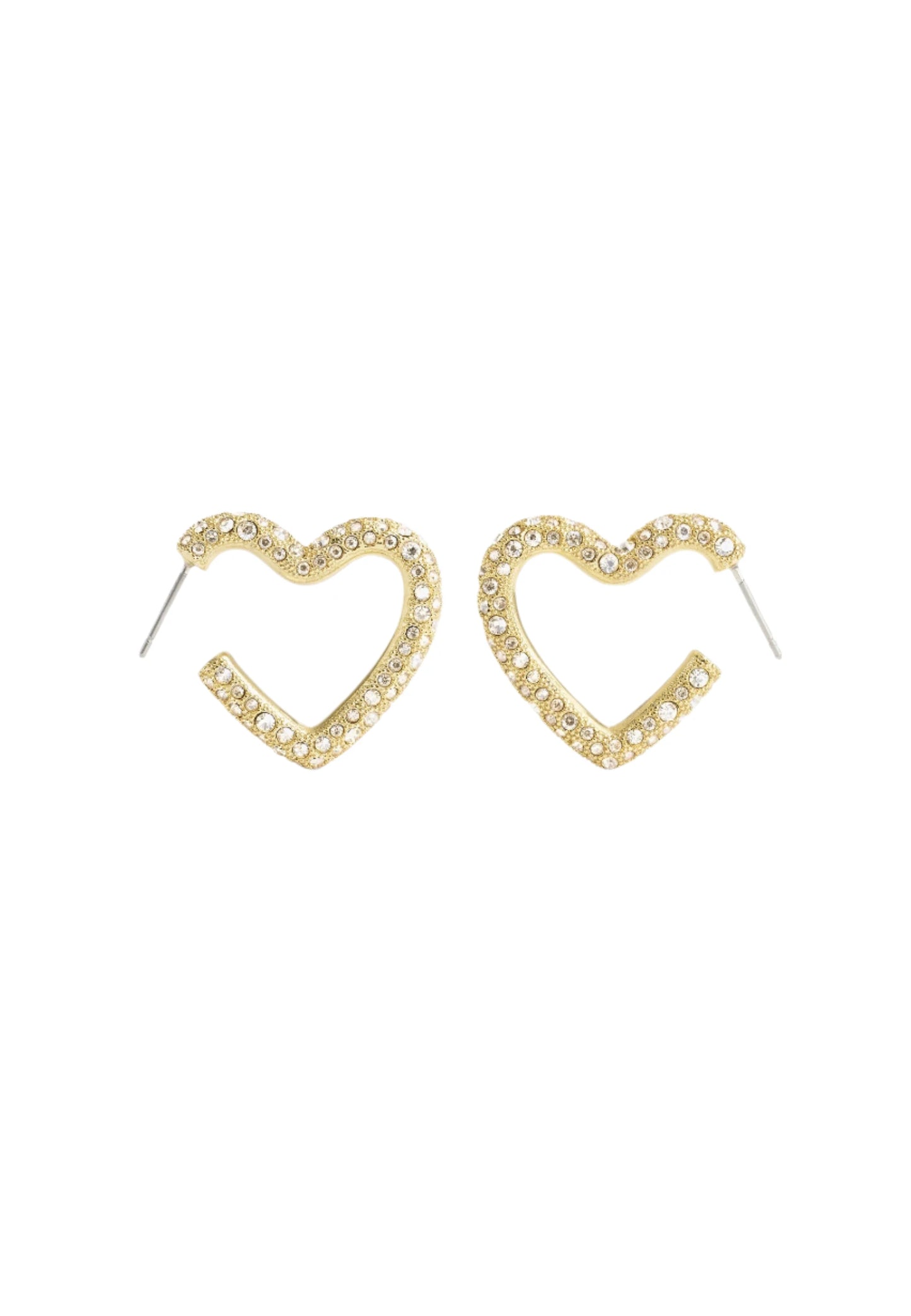 COACH PAVÉ HEART HOOP - Earrings - Gold
